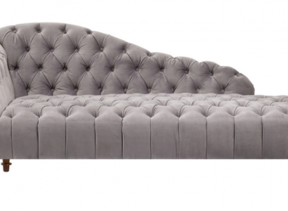 Chaiselongue Klassische Möbel Beige Wohnzimmer Sofa Stoff Chesterfield